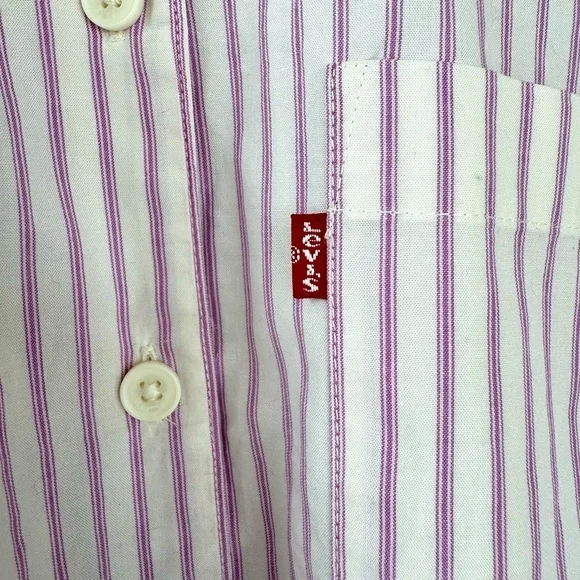Levi’s Aiden Shirt Pink & White Size XL - Picture 3 of 5